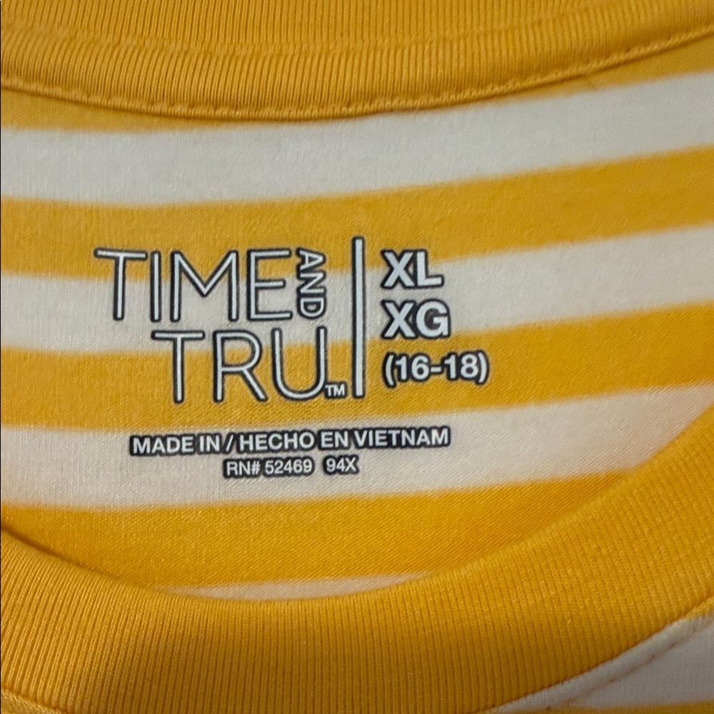 Time and Tru Yellow and White Striped Midi Dress - Picture 2 of 2